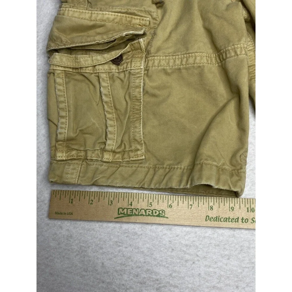 Vintage Abercrombie & Fitch Cargo Shorts Mens 31 Beige Y2K Utility Preppy Button